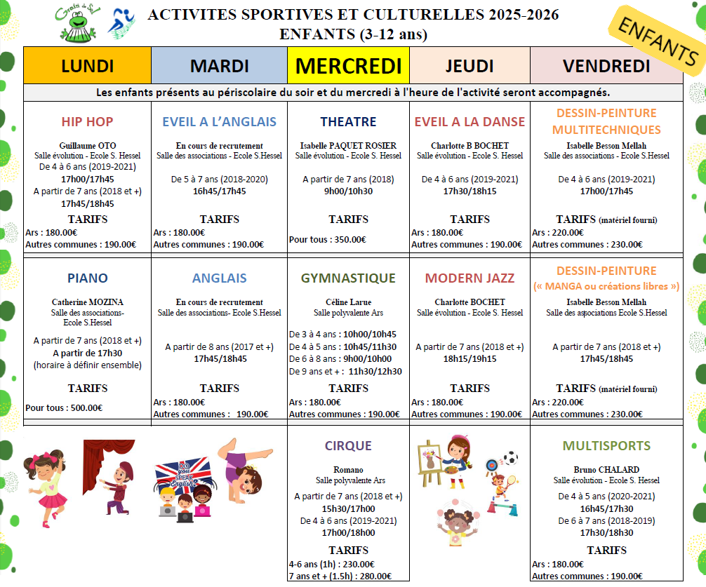 Activites 2025 2026 enfants