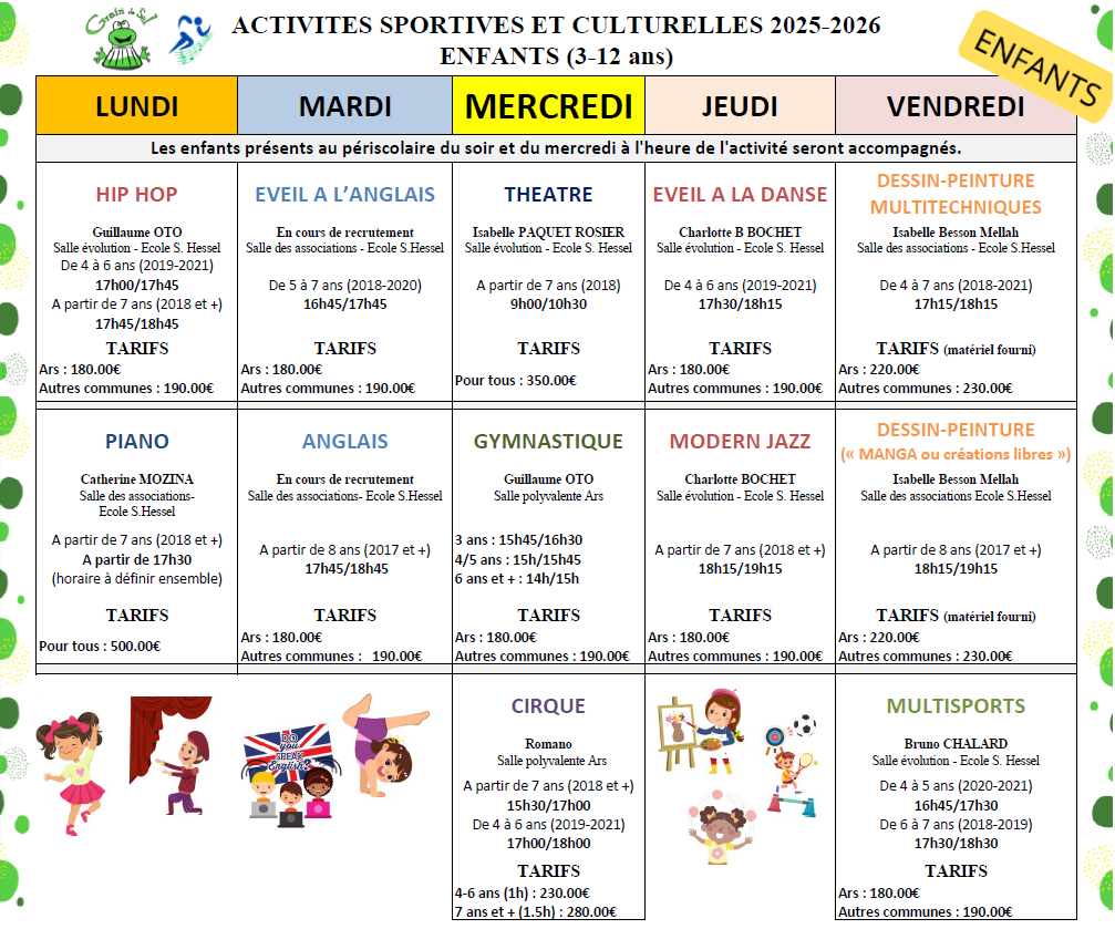Activites 2025 2026 enfants